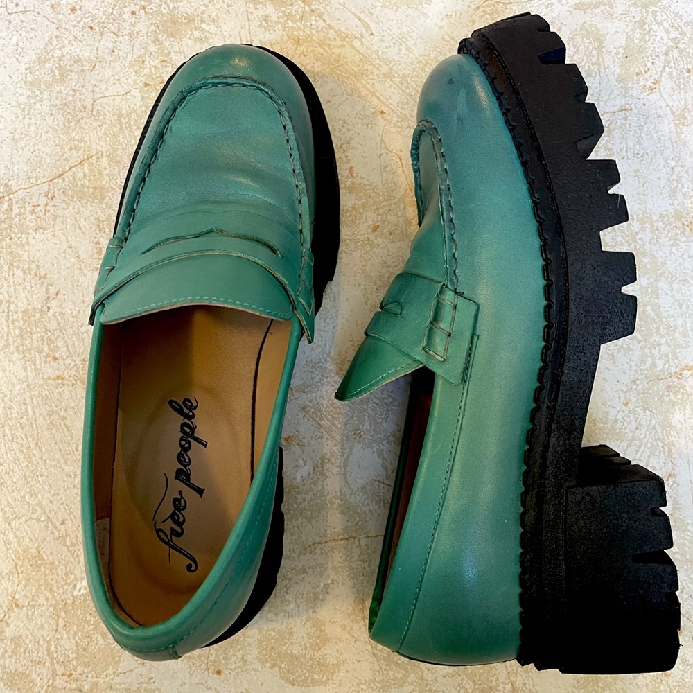 Free people Lyra Lug Sole Loafer in Mountain Spring